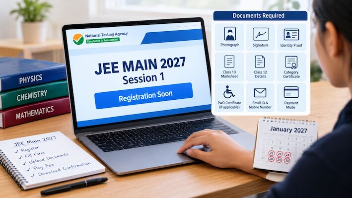 JEE Main 2027 session 1 registration : Check steps to apply, documents required