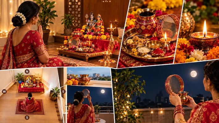 Karva Chauth 2026 Vastu tips: Expert guide on puja direction, diya placement, and moon sighting rules for maximum positivity