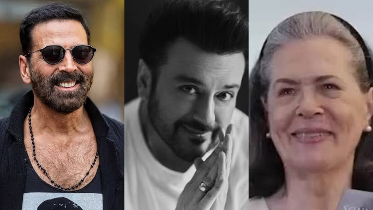 Akshay Kumar, Adnan Sami and Sonia Gandhi