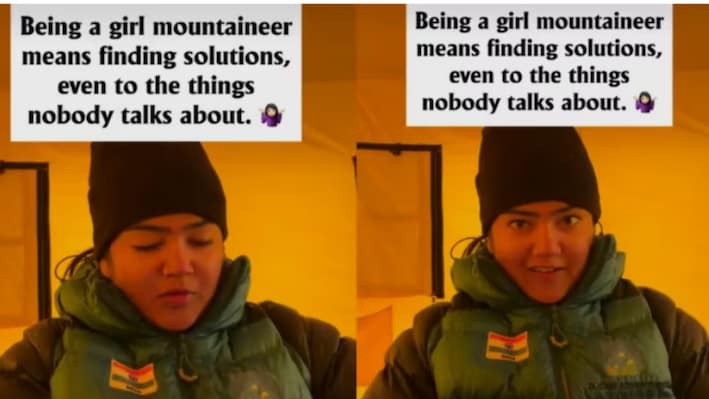 Mountaineer shares survival hack for managing period at 16,000 feet without sanitary pads | VIRAL VIDEO