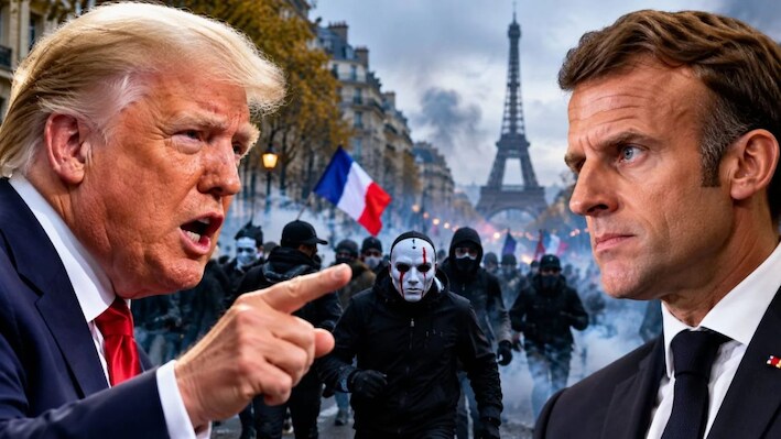 France protests turn violent: Nearly 1,000 arrested; Trump blames immigration, Macron hits back