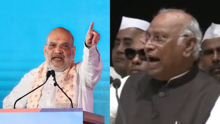 Union HM Amit Shah slams Mallikarjun Kharge over his 'baap' retort on PM Modi