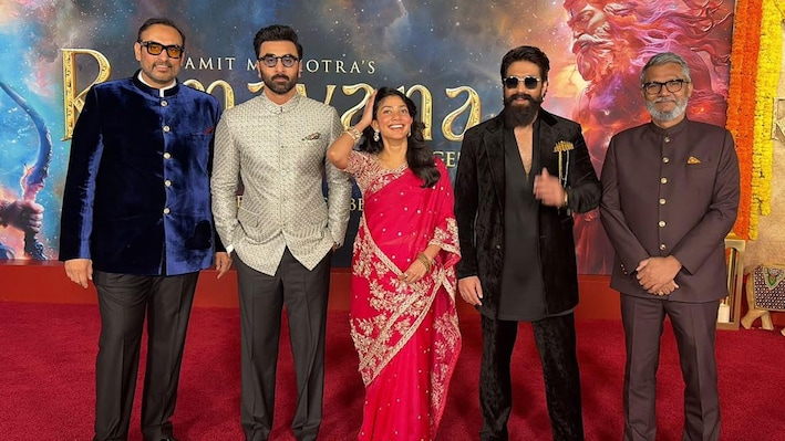 Ranbir Kapoor, Yash, Sai Pallavi pose at LA premiere of 'Ramayana: Part 1' - In Pics