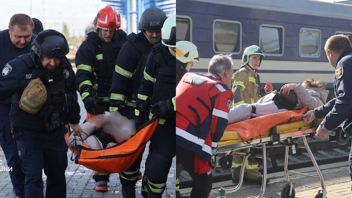 Russian drone strike kills 13, injures 10 at Ukraine station | Video